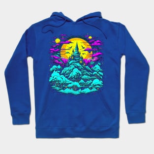 Haunted Castle On A Psychedelic Dreamscape Hill Hoodie